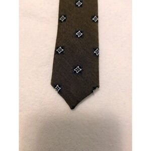 Jos A Bank 1905 Olive Green With Blue Silk Blend Necktie